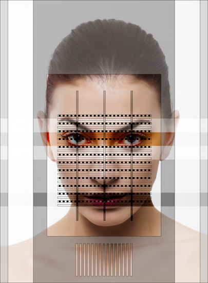 From the Dissection series of photographs by Dylan Strickland. Portraits with colored and transparent overlays obscuring identity.